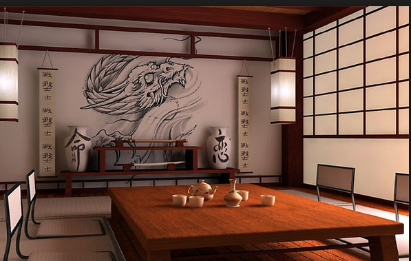 гостиная комната в японском стиле